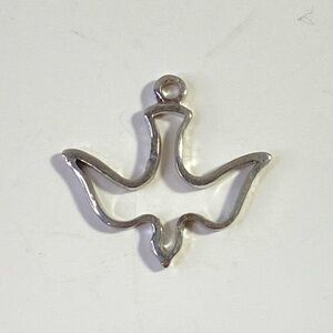 Vintage Open Outline Dove Bird Pendant Minimalist Peace Symbol Jewelry